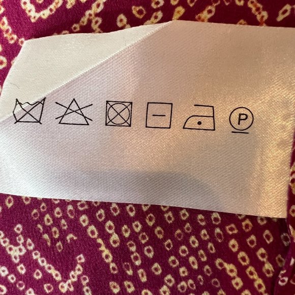 VIX Paula Hermanny Rasberry Batik Silk Wrap Maxi Skirt or Coverup, M - Picture 10 of 10